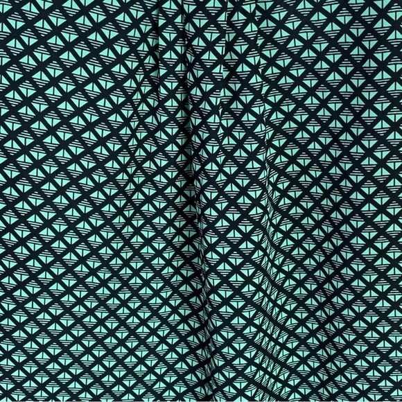 XS Pleione Black Teal Geometric Print Blouse Sleeveless Extra Small 0 2 Tribal - Picture 9 of 9